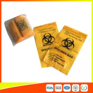 Laboratory Biohazard Specimen Transport Bags Reclosable 3/4 Layer Yellow Color
