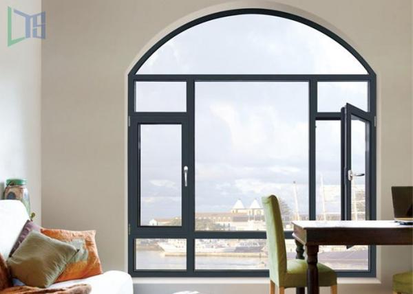 Quality A Rated Storm Impact Arched Aluminium Windows , Soundproof Aluminium Curved Windows for sale