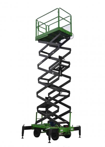 Quality 14 Meters Mobile Scissor Lift Hydraulic Man Lift Aerial Work Platform 500Kg Loading Capacity for sale